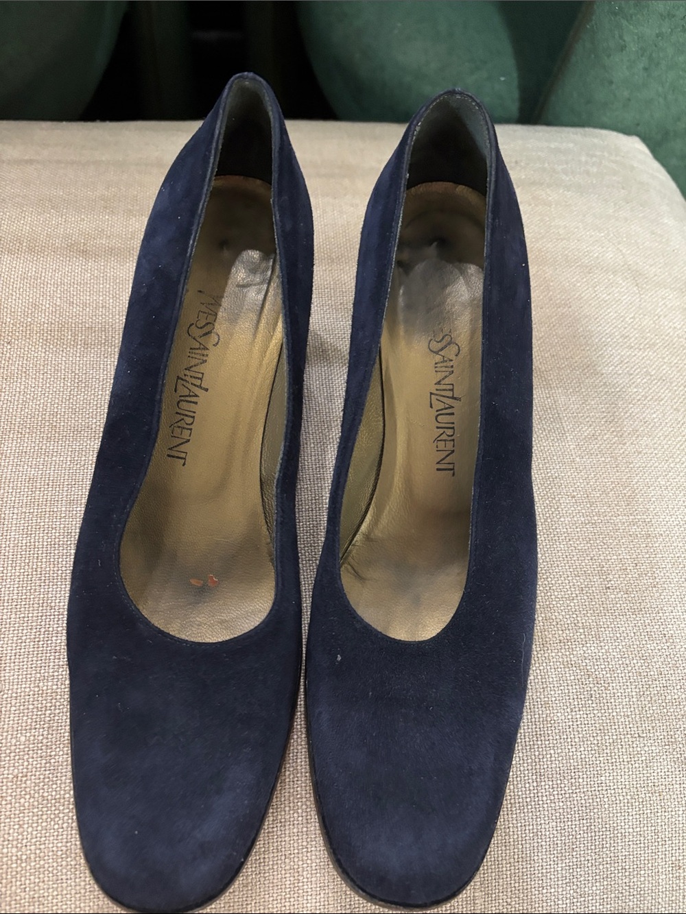 Saint Laurent Navy Suede Classic Pump